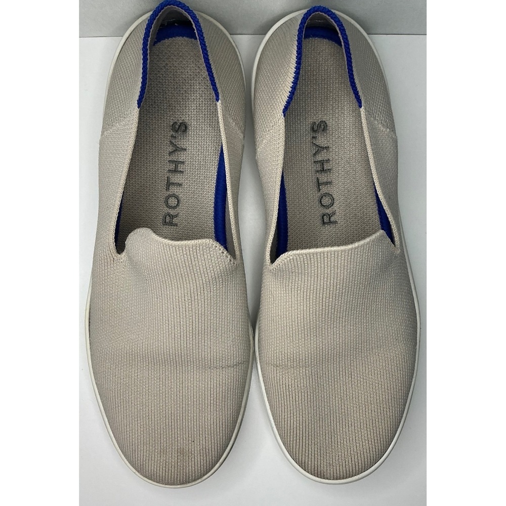 Rothy's Womens Slip On Sneakers Beige Knit 8 Washable Ethical Sustainable Casual - Picture 3 of 9